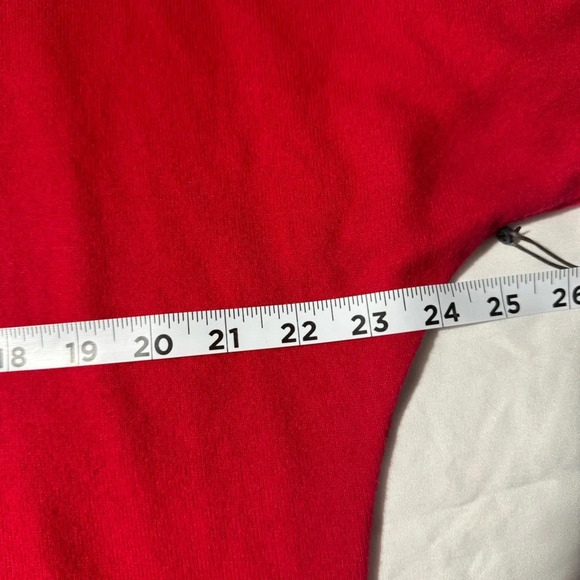 NWT Vince Camuto Holiday Sweater Tulip Red Size XS Loose Fit Snap Collar Closure - Picture 12 of 14